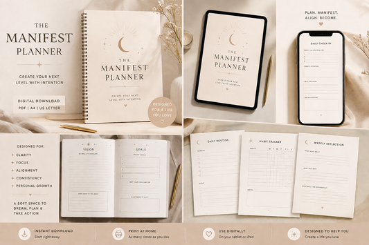 Manifestation Planner | Digital Planner for Goal Setting and Intentional Living | Preorder Now